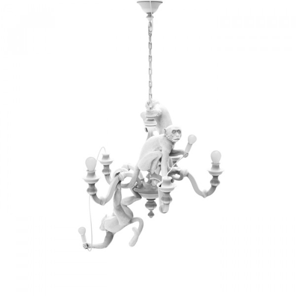 Monkey Chandelier - wit