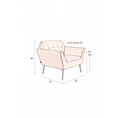 Kate lounge chair pink