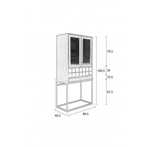 Travis cabinet wijnkast walnut