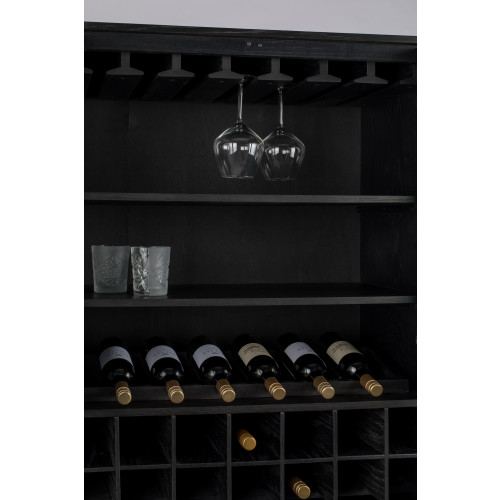 Travis cabinet wijnkast black oak