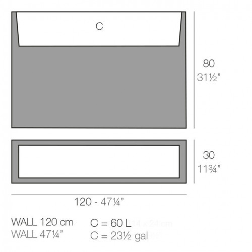 Studio maceta (wall 120cm)