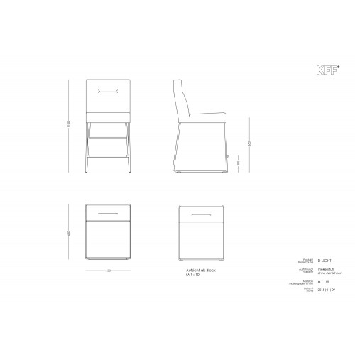 KFF - D-light counter chair - zonder armleuningen