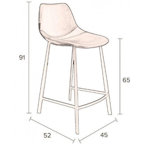 Franky Counter Stool - Zwart