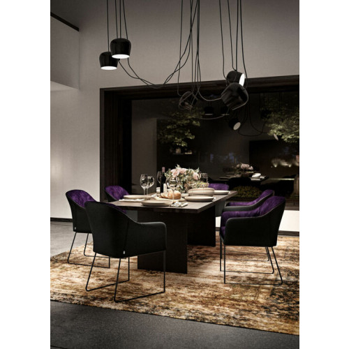 Duo eettafel cross-cut wood blocks 
