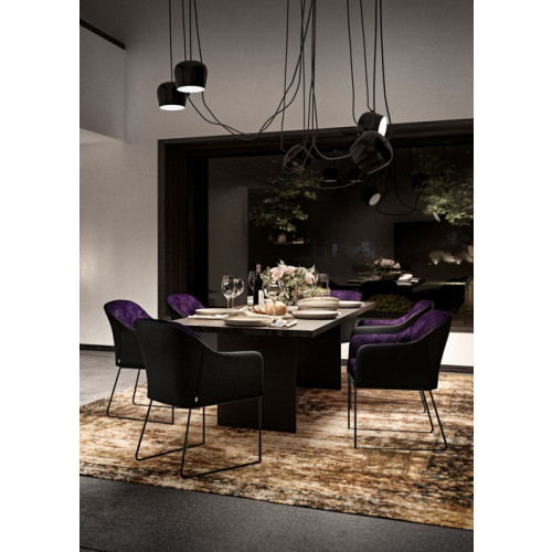 Duo eettafel cross-cut wood blocks 