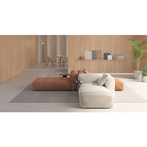 Savina hoekbank met chaise lounge en poef