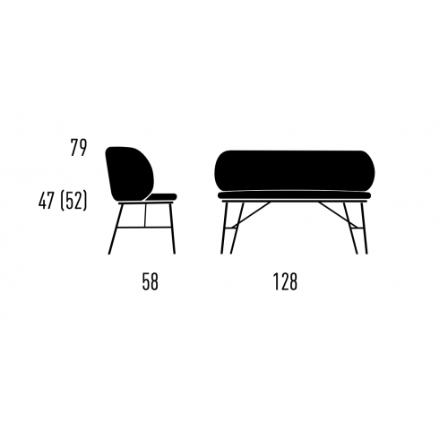 Alvaro 2-seater bench