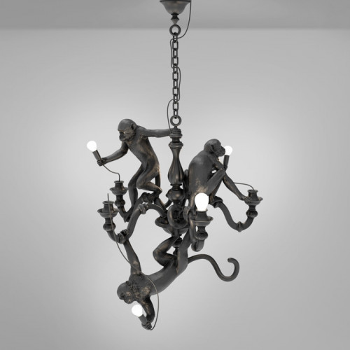 Monkey Chandelier - zwart