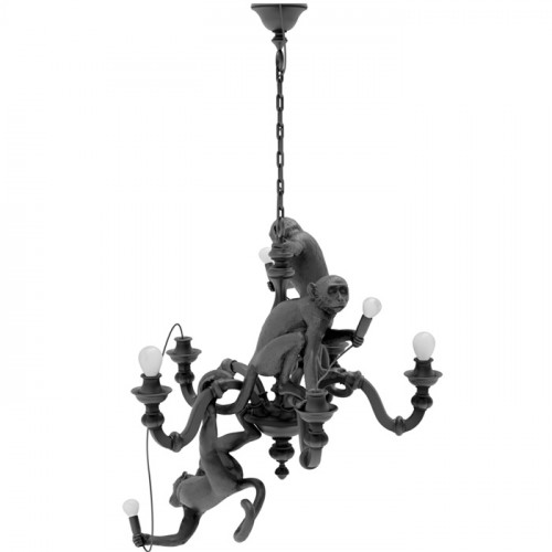 Monkey Chandelier - zwart