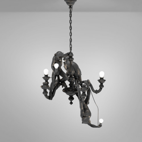 Monkey Chandelier - zwart