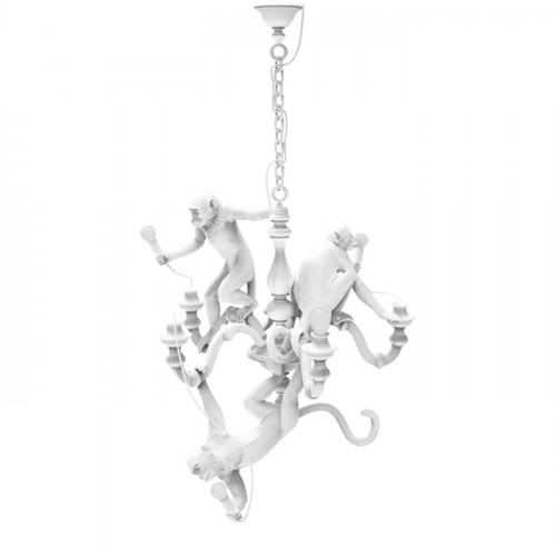 Monkey Chandelier - wit