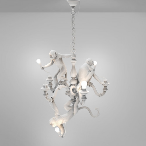 Monkey Chandelier - wit