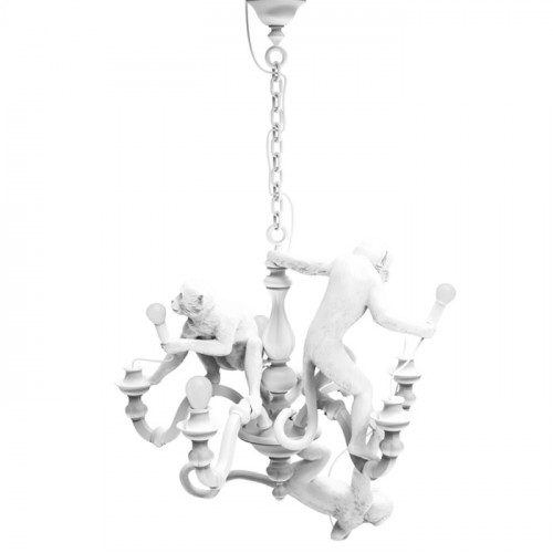 Monkey Chandelier - wit