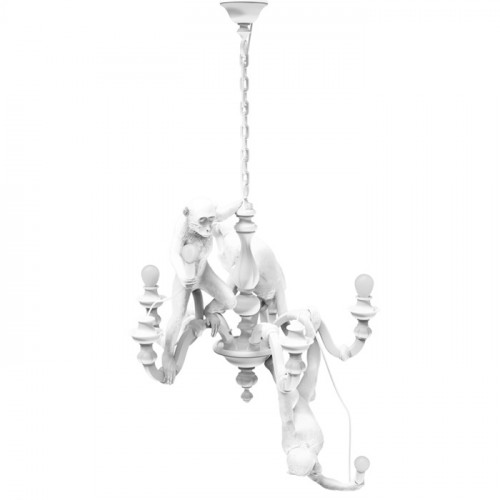 Monkey Chandelier - wit