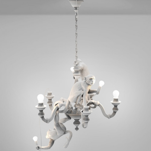 Monkey Chandelier - wit