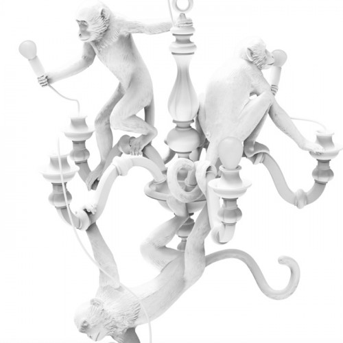 Monkey Chandelier - wit