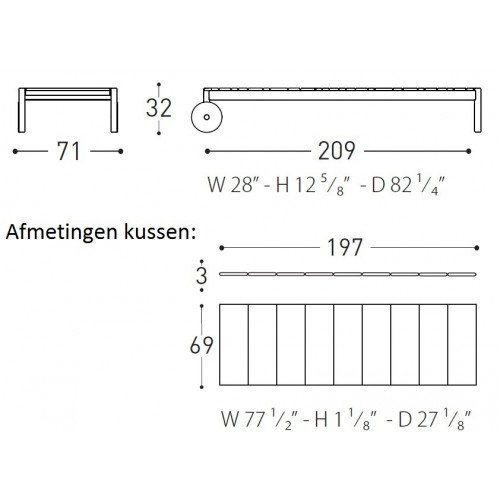 Barcode ligbed met wielen